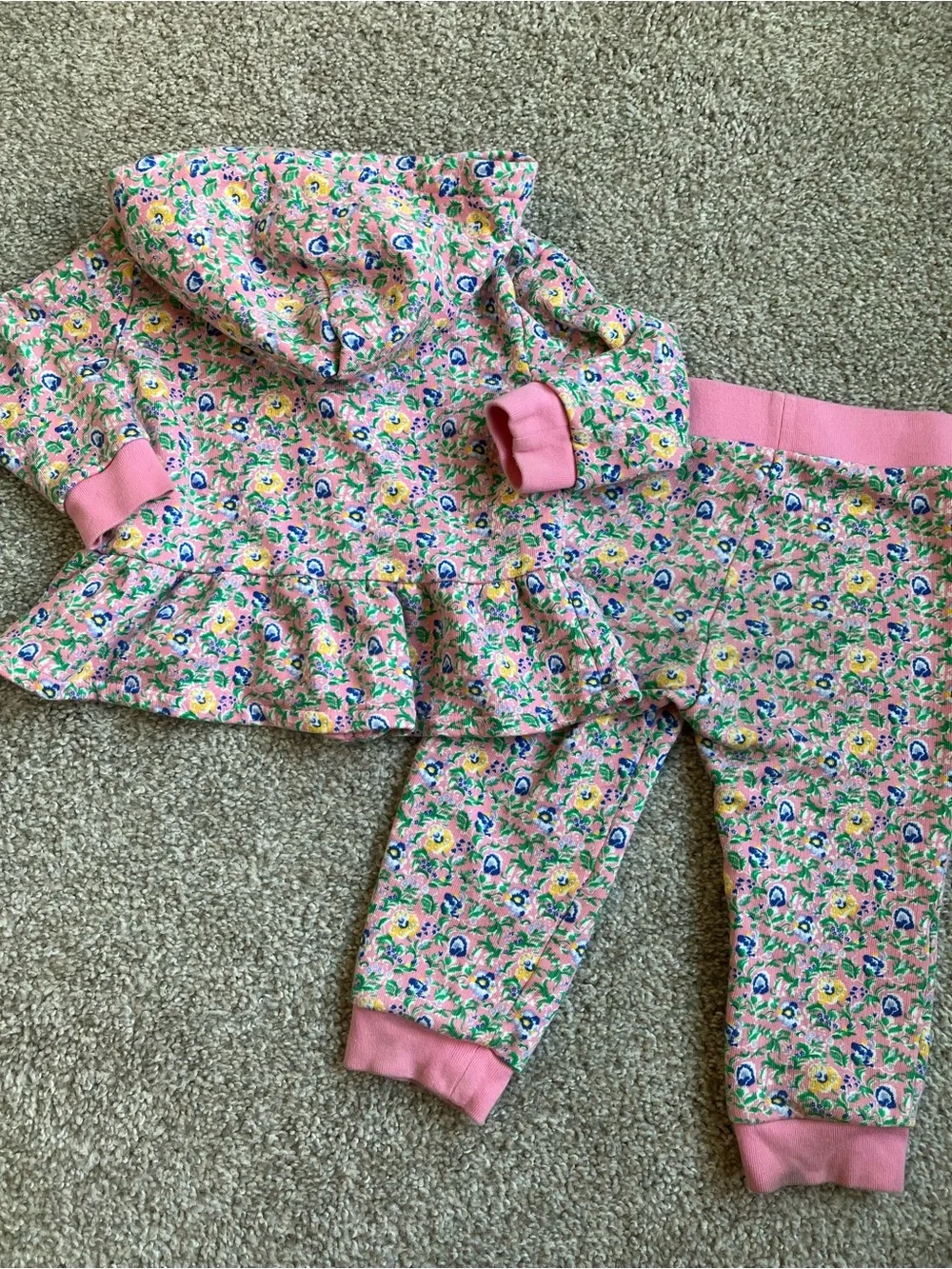 Ralph Lauren Pink Floral Hooded Set - 24 Month